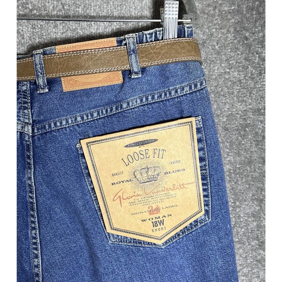 Vintage Gloria Vanderbilt Signature Label Loose Fit Mom Jeans Women Sz 18W Short - Picture 7 of 12